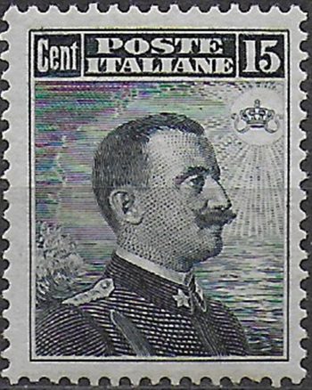 1911 Italia VE III 15c. grigio nero III tipo MNH Sassone n. 96