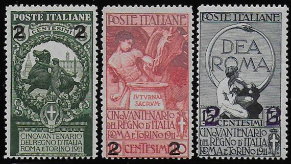 1913 Italia Unità nuovo valore 3v. MNH Sassone n. 99/101
