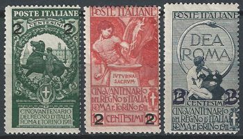 1913 Italia Unità nuovo valore mc MNH Sassone n. 99/101