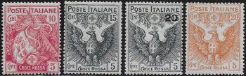 1915-16 Italia Croce Rossa 4v. MNH Sassone n. 102/105