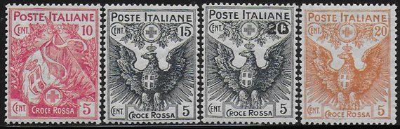 1915-16 Italia Croce Rossa 4v. bc MNH Sassone n. 102/105