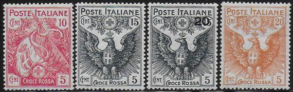 1915-16 Italia Croce Rossa 4v. sup MNH Sassone n. 102/105