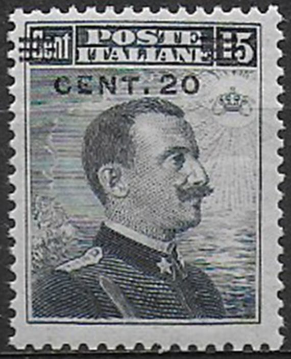 1916 Italia VE III 20c. su 15c. grigio nero MNH Sassone n.106