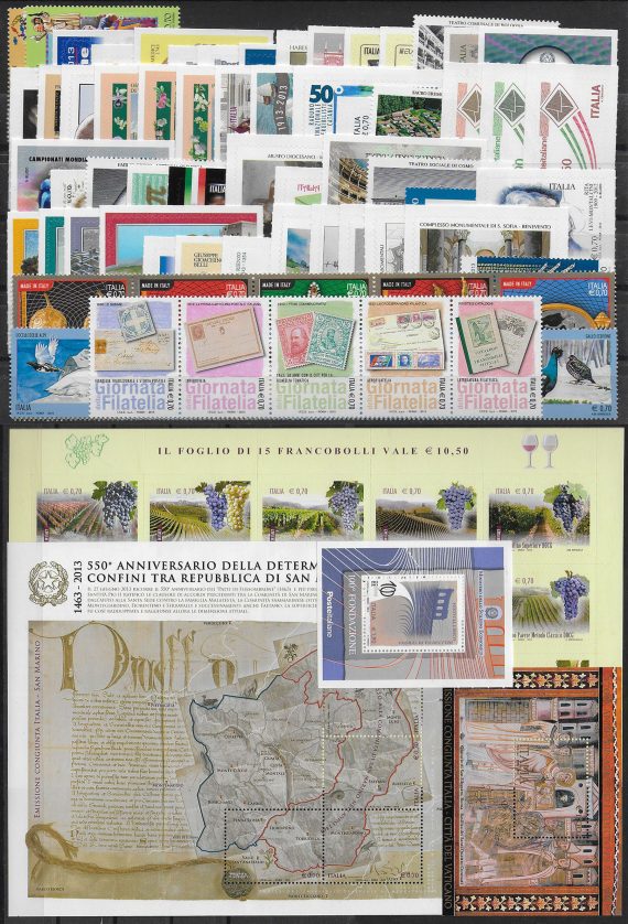 2013 Italia complete year 68v. + 4MS MNH