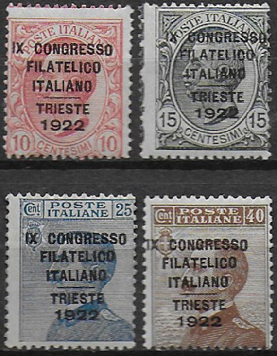 1922 Italia Congresso Filatelico 4v. mc MNH Sassone n. 123/26