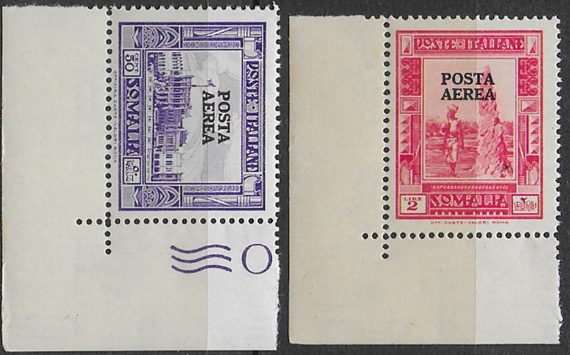 1936 Somalia PA 2v. af. NE MNH Sassone n. 27/28