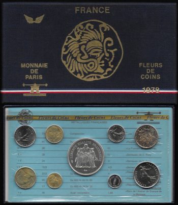 1978 Francia divisionale Fleurs de Coins 9 monete