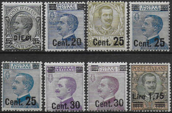 1924-25 Italia VE III nuovi valori 8v. MNH Sassone n. 175/82