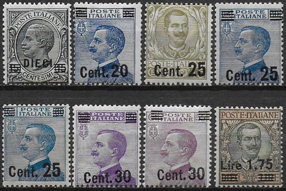 1924-25 Italia VE III nuovi valori 8v. mc MNH Sassone n. 175/82