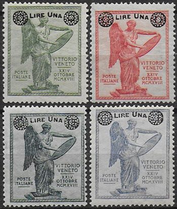 1924 Italia Vittoria LIRE UNA 4v. MNH Sassone n. 158/61