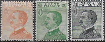 1925 Italia VE III new values 3v. MNH Sassone n. 183/85