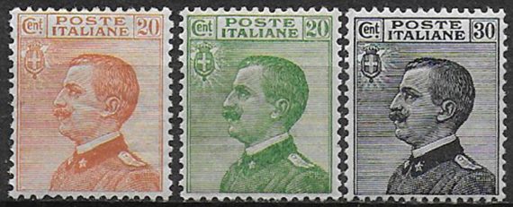 1925 Italia VE III 3v. bc MNH Sassone n.183/85