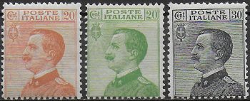 1925 Italia VE III new values 3v. mc MNH Sassone n. 183/85