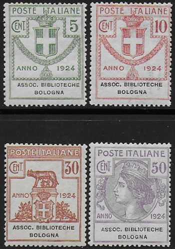 1924 Italia Parastatali Biblioteche Bologna 4v. MNH Sassone n. 1/4