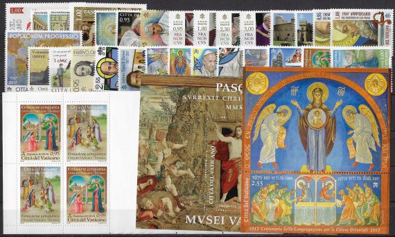2017 Vaticano annata completa 29v.+2MS+1 booklet MNH