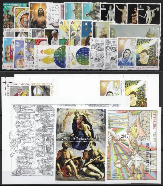 2018 Vaticano complete year 28v.+4MS+1 booklet MNH