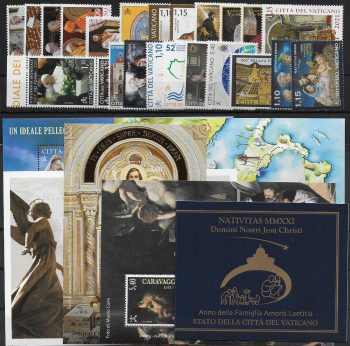 2021 Vaticano annata completa 23v.+5MS+1 booklet MNH