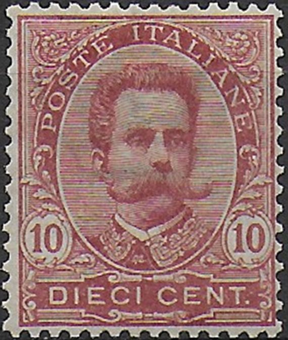 1896 Italia Umberto I 10c. carminio sup MNH Sassone n. 60