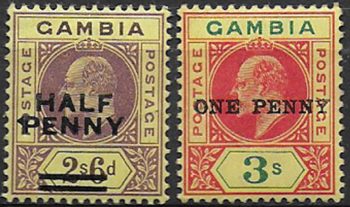 1906 Gambia Edoardo VII 2v. MH SG n. 69/70