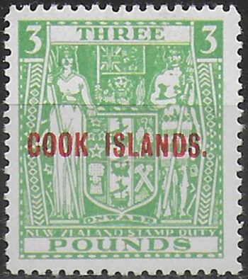 1932 Cook £3 green  overprinted MNH SG n. 98a