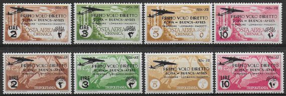 1934 Colonial tour Roma-Buenos Aires airmail 8v. MNH Sassone n. 22