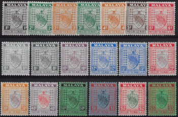 1935-41 Negri Sembilan Malaysian States 19v. MH SG n. 21/39
