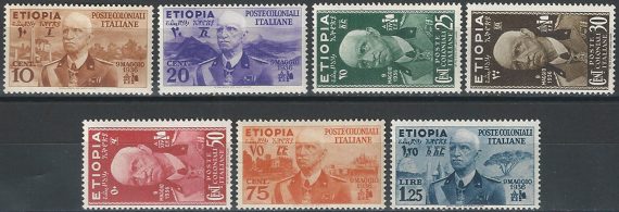 1936 Etiopia VE III 7v. MNH Sassone n. 1/7