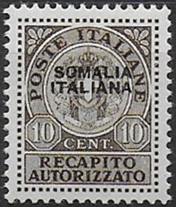 1939 Somalia recapito autorizzato bc 1v. MNH Sassone n. 1
