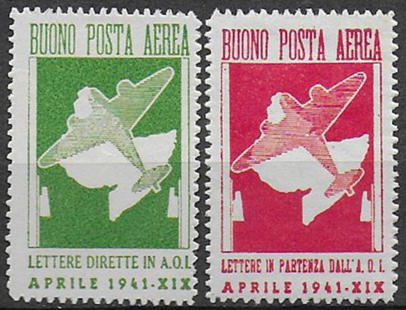 1941 Africa Orientale Italiana franchigia 2v. MNH Sassone n. 1/2