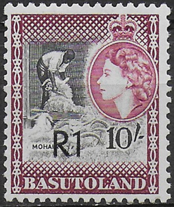 1961 Basutoland R1 type II on 10s.  MNH SG n. 68a