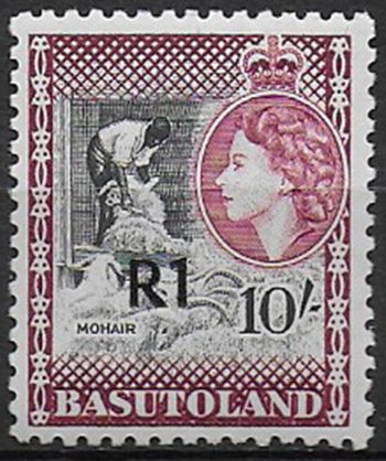 1961 Basutoland R1 type III on 10s.  MNH SG n. 68b