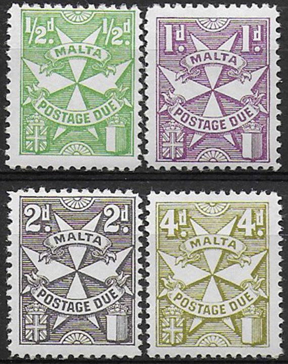 1967-70 Malta postage due stamps 4v. MNH SG n. D28/D31