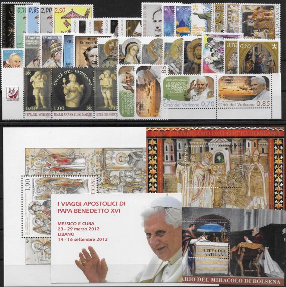 2013 Vaticano annata completa 36v.+3MS+1 booklet MNH