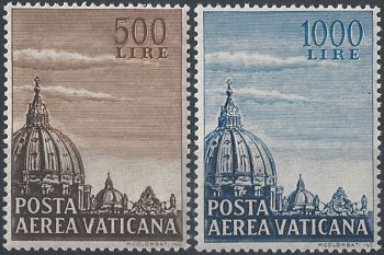 1953 Vaticano S. Pietro 2v. MNH Sass. n. A 22/23