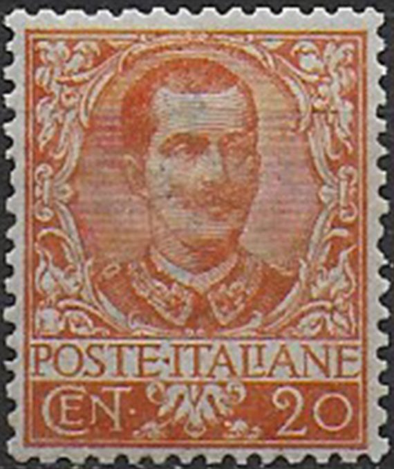 1901 Italia VE III 20c. arancio bc MNH Sassone n. 72