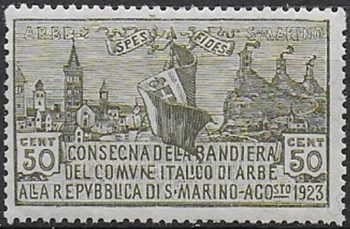 1923 San Marino bandiera di Arbe 1v. MNH Sassone n. 88