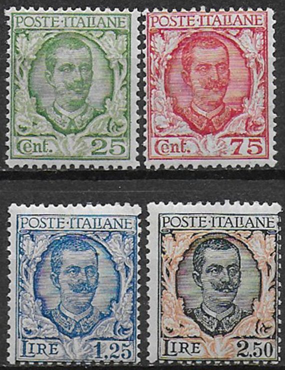 1926 Italia VE III floreale 4v. mc MNH Sassone n. 200/03