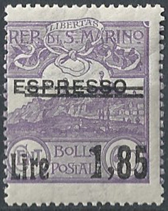 1926 San Marino Espresso overprinted 1v. MNH Sassone n. 129