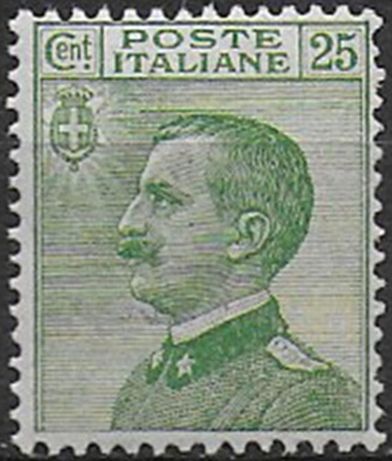 1927 Italia VE III effigy 25c. green MNH Sassone n. 219