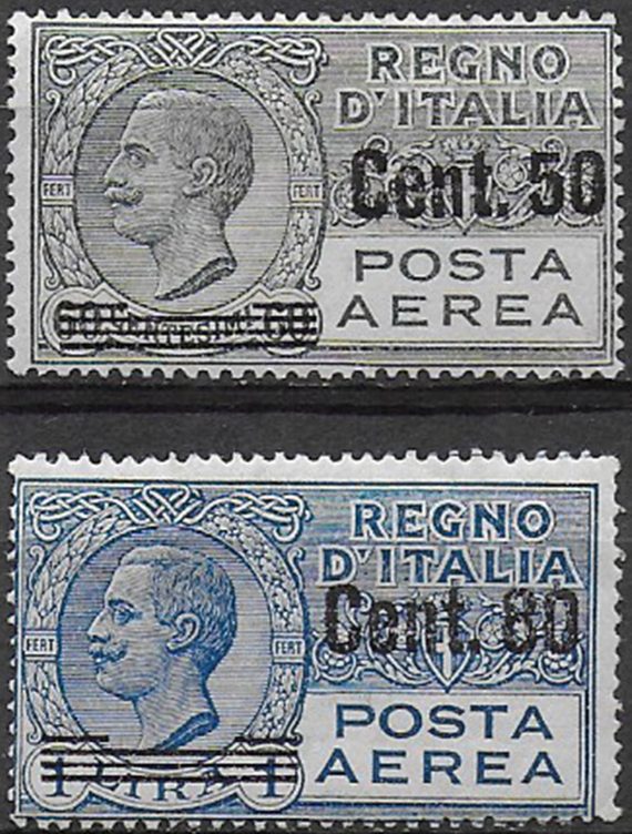 1927 Italia posta aerea nuovo valore mc 2v. MNH Sassone n. 8/9