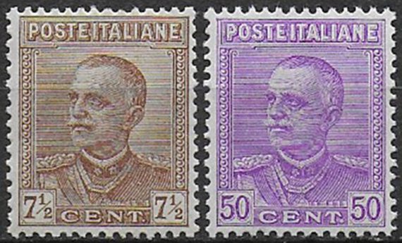 1928 Italia Vittorio Emanuele III 2v. bc MNH Sassone n. 224/25