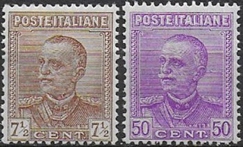 1928 Italia Vittorio Emanuele III 2v. MNH Sassone n. 224/25