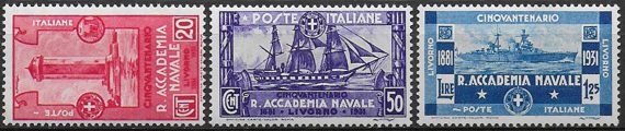 1931 Italia Accademia navale 3v. MNH Sassone n. 300/02