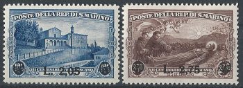1936 San Marino St Francis 2v. MNH Sassone n. 208/9