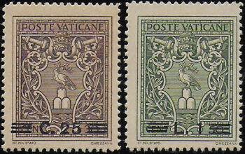 1945-46 Vaticano Medaglioncini II 2v. MNH Sassone n. 103A/104A