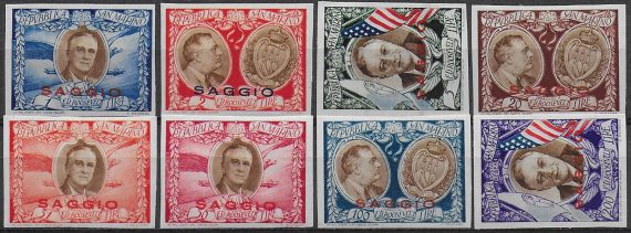 1947 San Marino Roosevelt SAGGIO 8v. MNH Sassone A n. 62/68