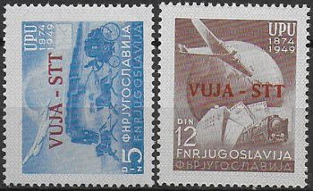 1949 Trieste B 75 UPU 2v.  MNH Sassone n. 17/18