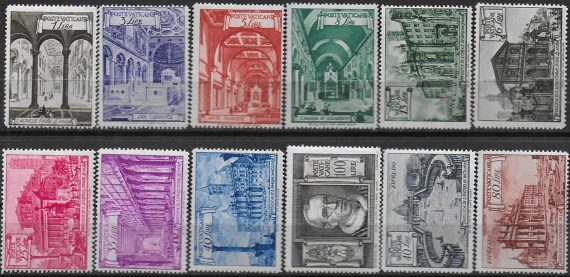 1949 Vaticano Basiliche 12v. MNH Sass. n.122/31+E