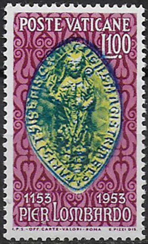 1953 Vaticano Pier Lombardo 1v. MNH Sass. n. 173