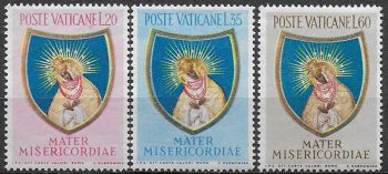 1954 Vaticano Anno Mariano 3v. MNH Sassone n. 189/91